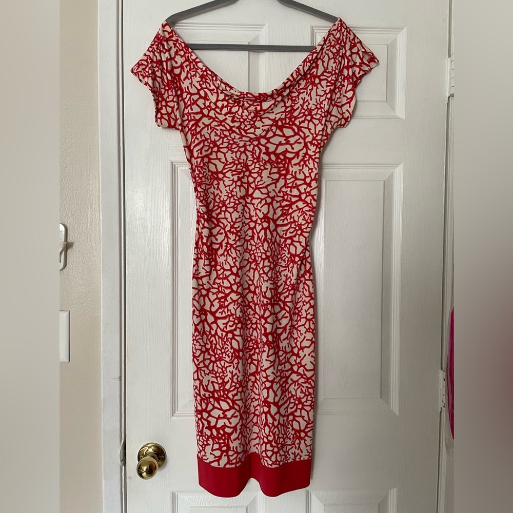 Milly coral print dress size 8